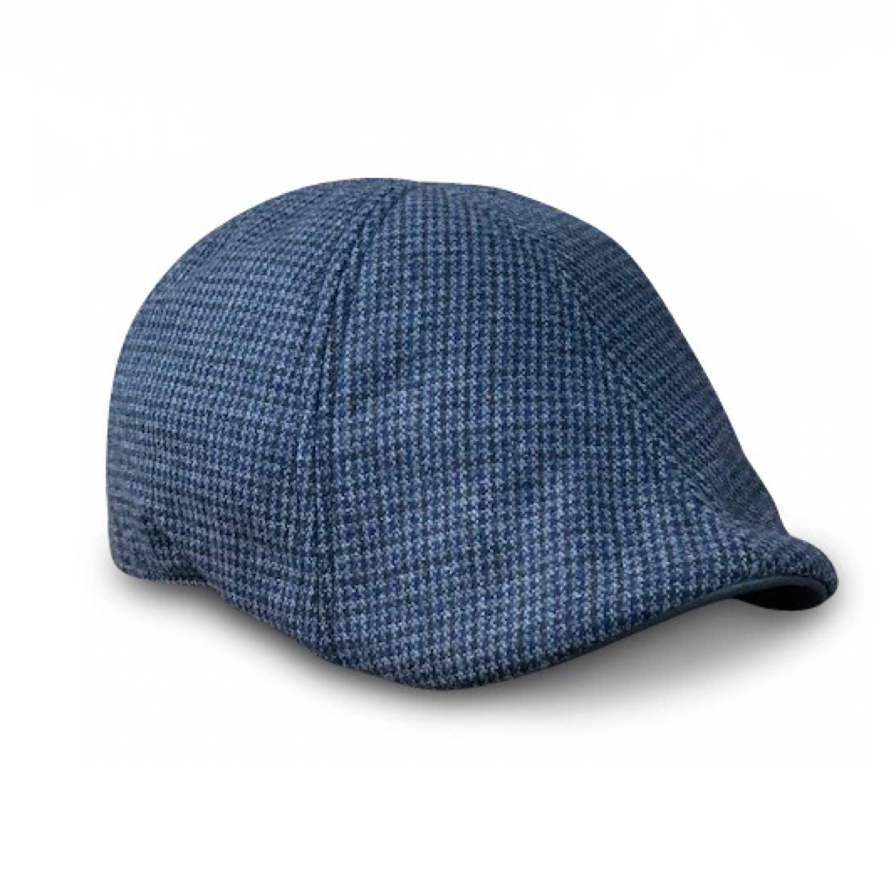 The Homage Boston Scally Cap Flat Cap Black Navy Houndstooth