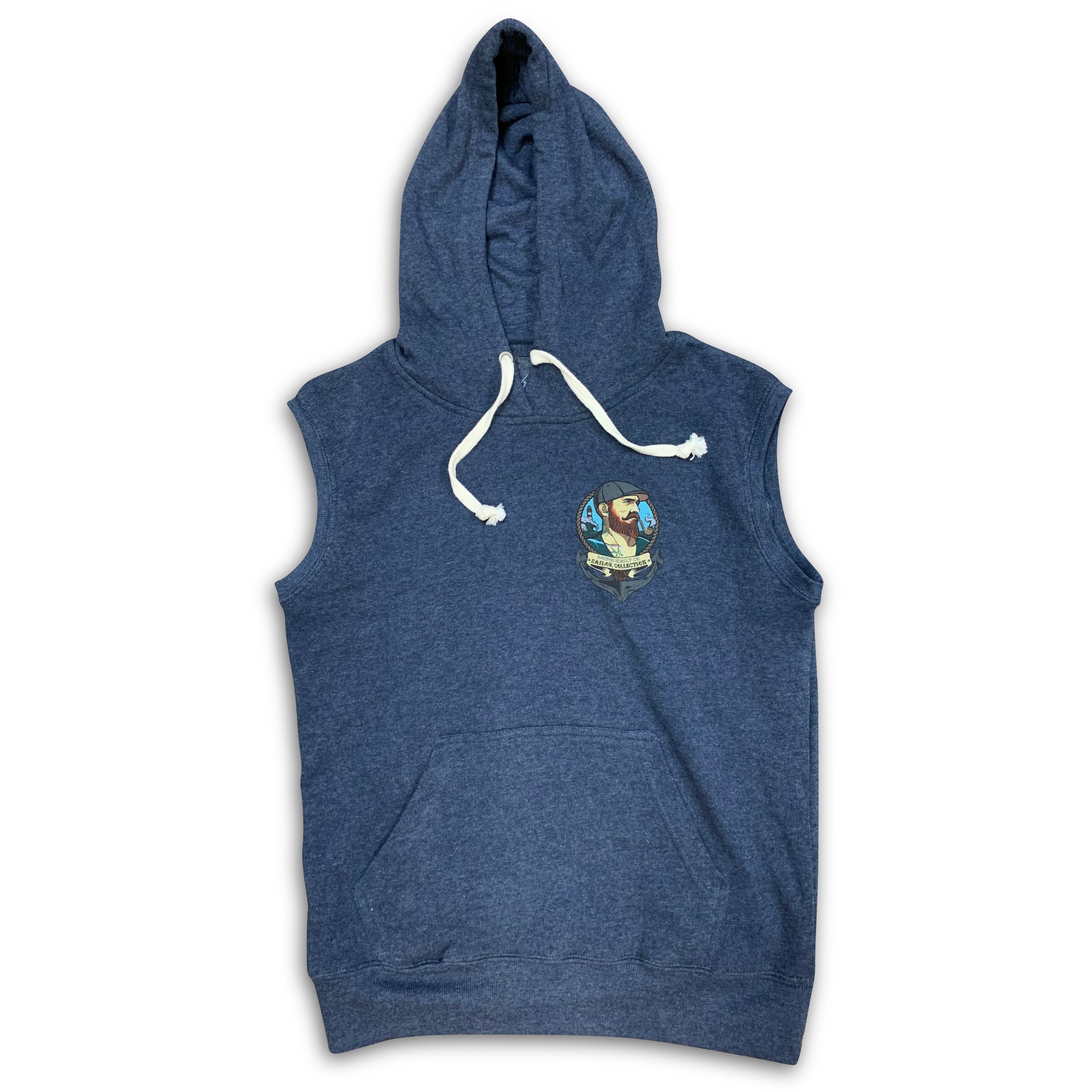 Navy blue sleeveless sales hoodie