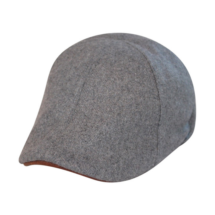 The Kenmore Boston Scally Cap Allston Grey & Brown Brim Wool/Leatherette | XS 54cm