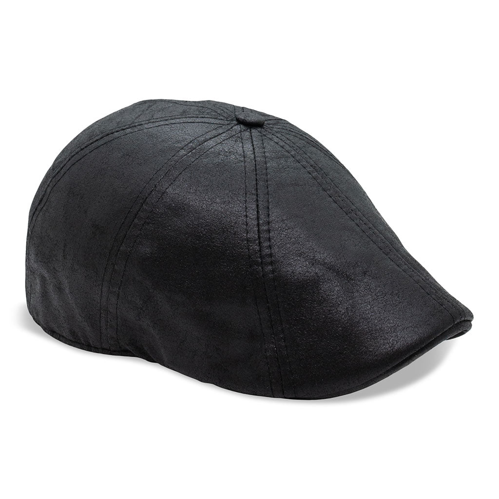 All black leather hat online