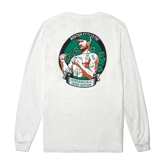 Boston Scally The Bareknuckle - Irish Edition Long Sleeve Tee T-Shirt - White - alternate image