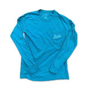 Boston Scally The Captain Long Sleeve Pocket Tee T-Shirt - Topaz Blue - alternate image 2