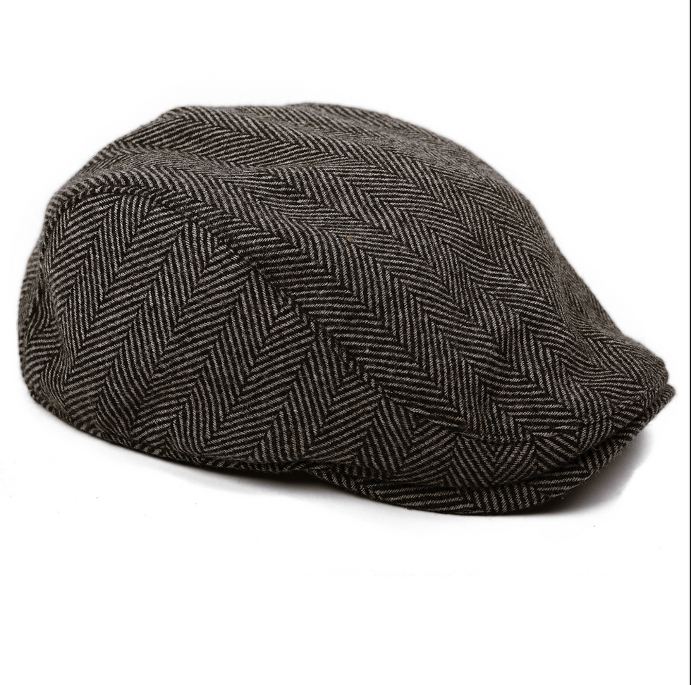 The Honey Badger Boston Scally Cap Grey Herringbone