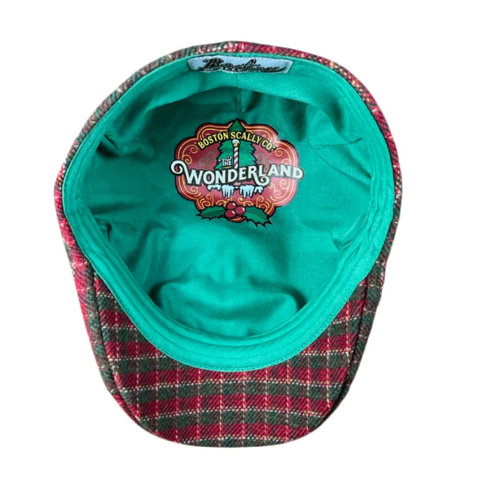 The Wonderland Boston Scally Cap - Red &amp;amp; Green Plaid - alternate image