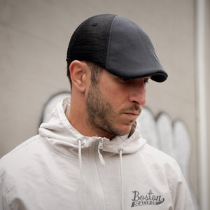 The Mesh Trucker Boston Scally Cap - Black with Black - alternate image 2