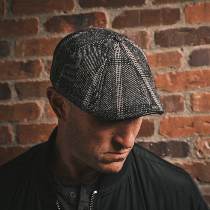 The Black Rose Peaky Boston Scally Cap - Black &amp;amp; Grey Plaid - alternate image