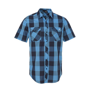 Boston Scally The Buffalo Plaid Dad Shirt - Black/Blue - featured image