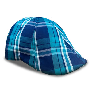 The Sweetwater Plaid Trainer Boston Scally Cap - Tealwater - featured image