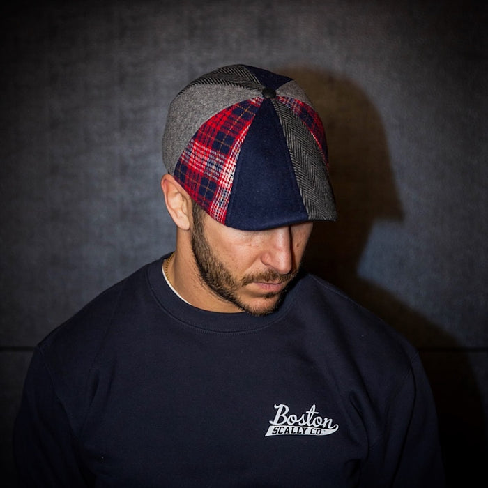 The King of Hearts Boston Scally Cap - Red &amp;amp; Blue Plaid - alternate image