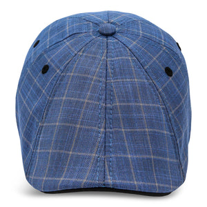 The 8-Panel Plaid Trainer Boston Scally Cap - Steel Blue Plaid - alternate image 4