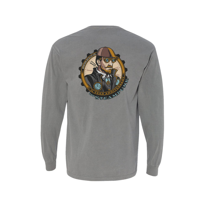 Boston Scally The 11 Year Anniversary Long Sleeve Pocket Tee T-Shirt - Grey - featured image