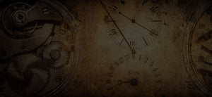 Background of an aged paper texture with clocks